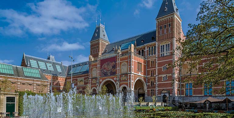 The exterior of the Rijksmuseum in Amsterdam